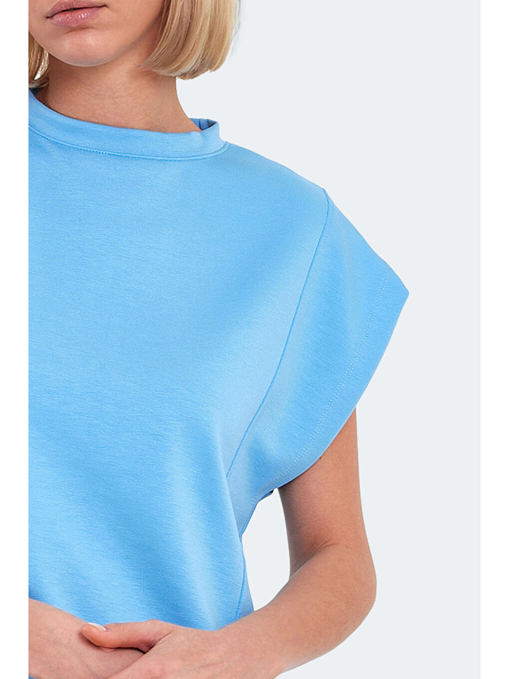 VINCENZA Kadın Mavi Tişört-4