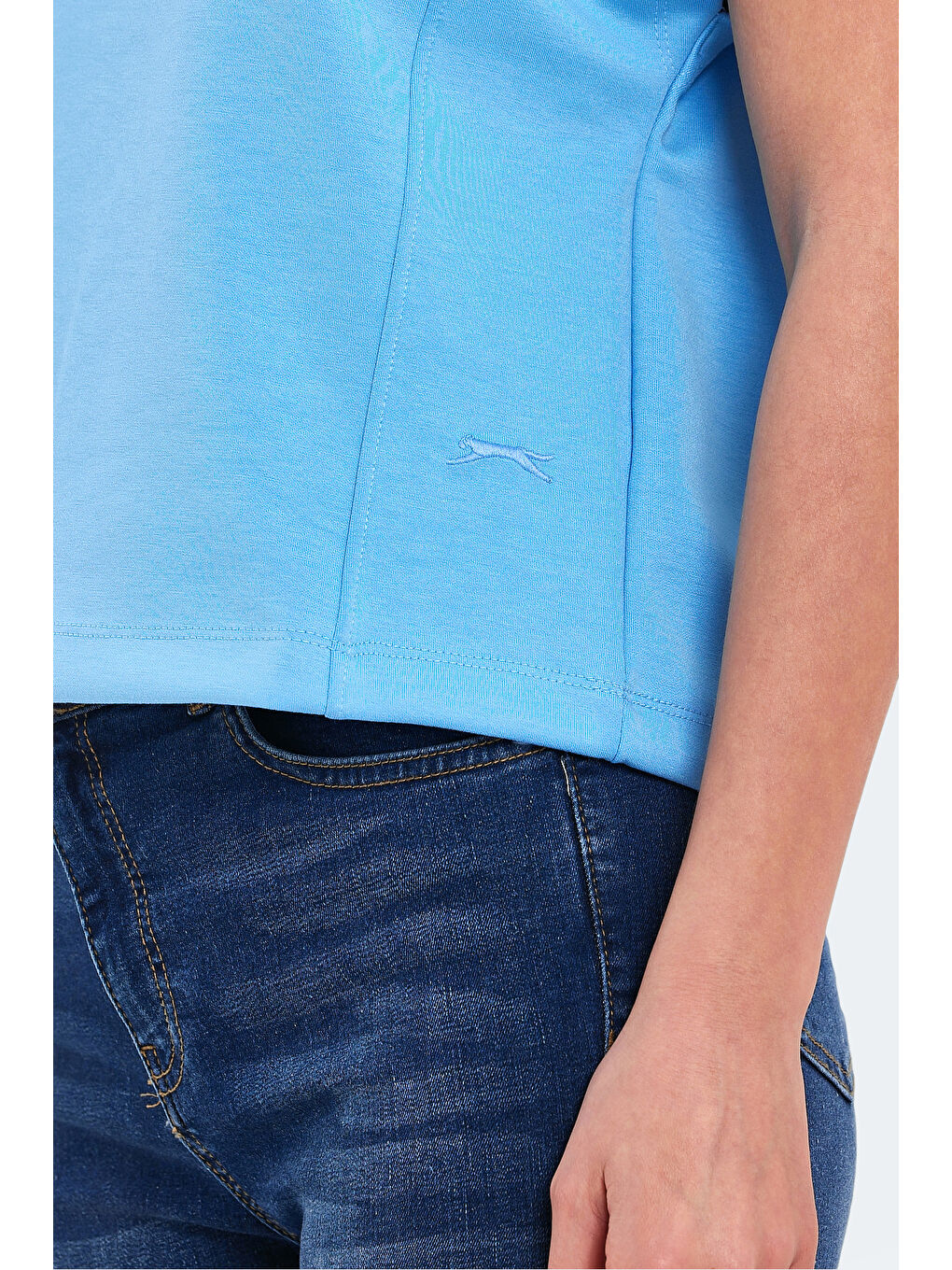 VINCENZA Kadın Mavi Tişört-5