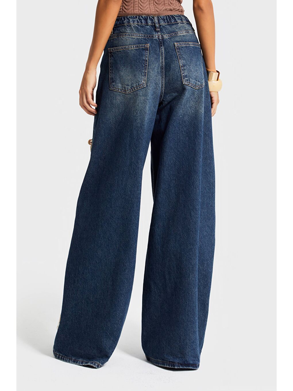 Mavi Kadın T.Kot Rengi 2w5-8 Loose Wide Leg Orta Bel Obje Detaylı Özel Tasarım Denim Jean-5