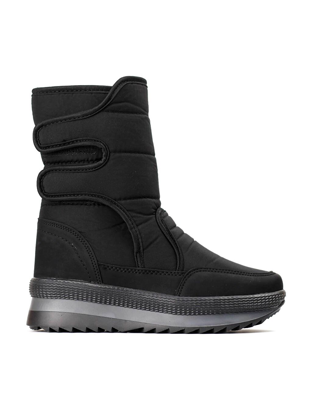 Kışlık İçi Kürklü Termal Kar Botu Kışlık Kaymaz Taban Outdoor Ayakkabı Siyah
