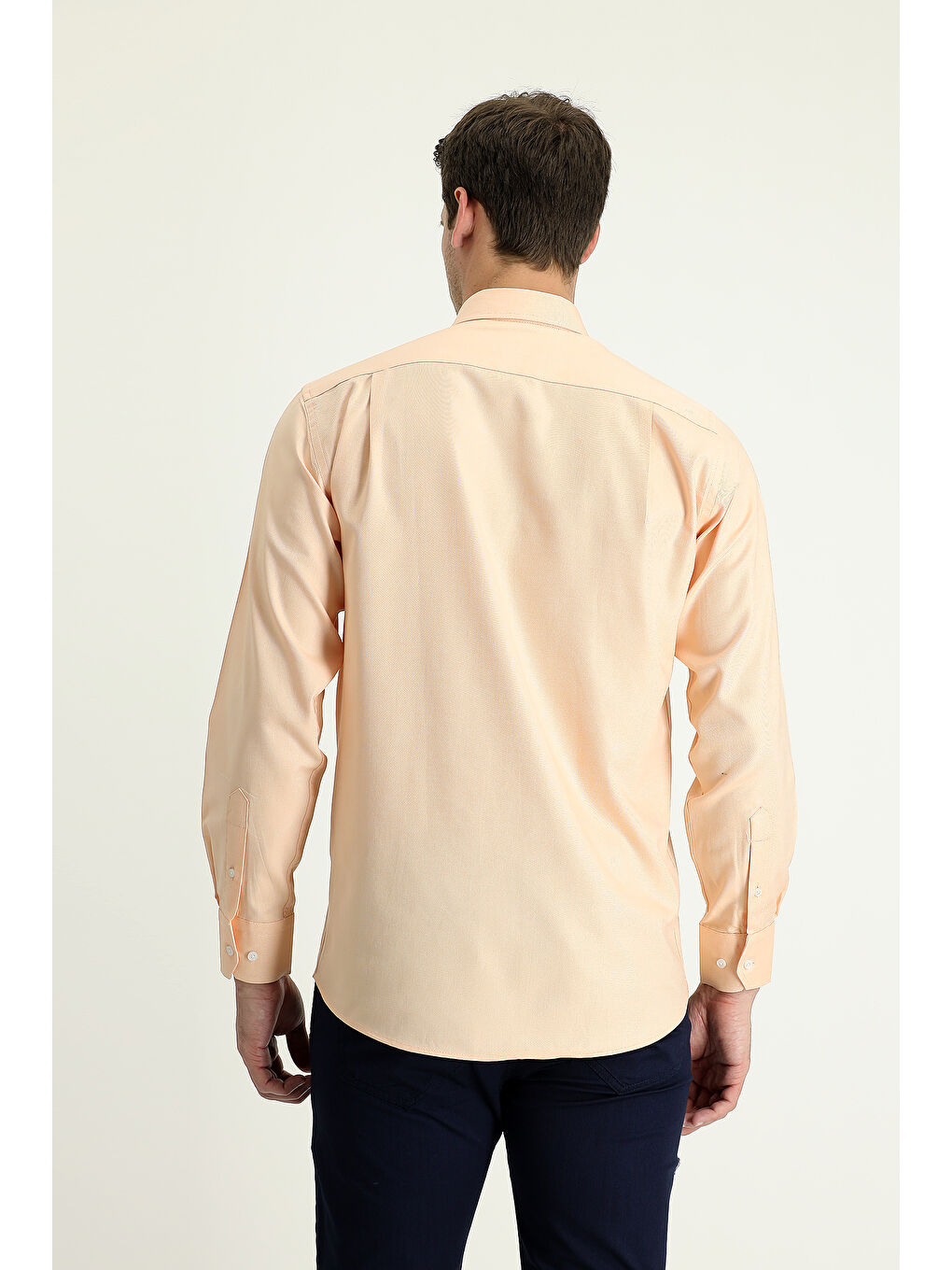 Turuncu Uzun Kol Regular Fit Oxford Pamuk %100 Pamuk Gömlek-2