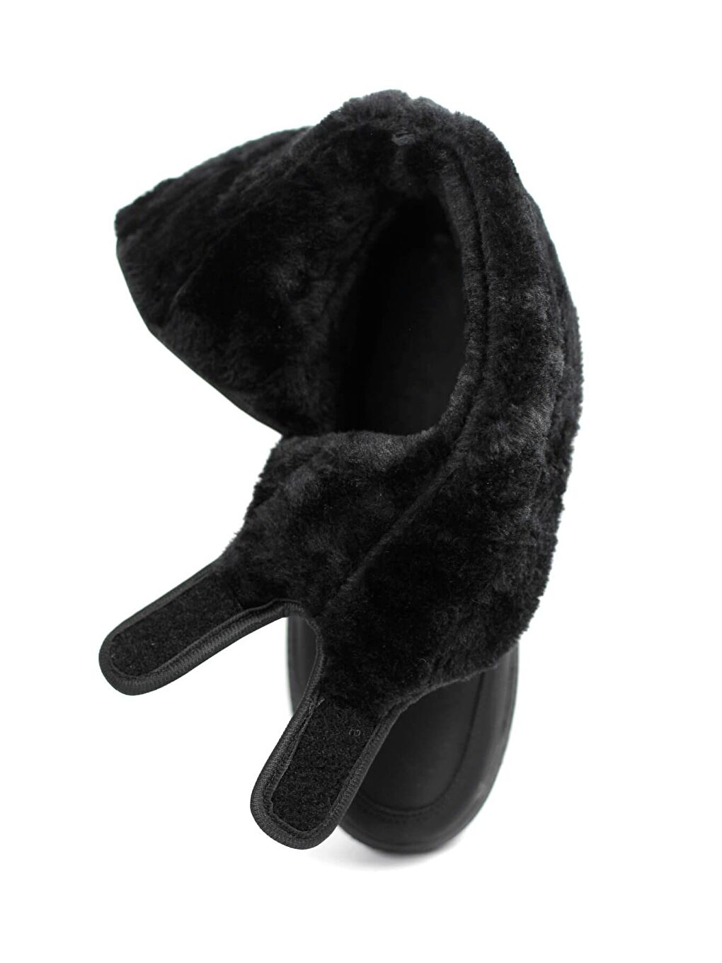 Kışlık İçi Kürklü Termal Kar Botu Kışlık Kaymaz Taban Outdoor Ayakkabı Siyah-4