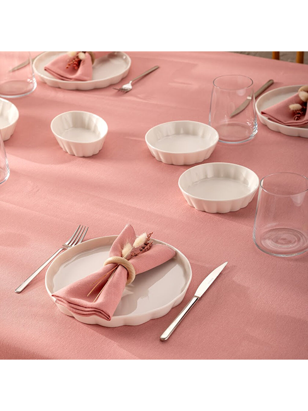 Cozy 14 Parça 6 Kişilik Porselen Kahvaltı Takımı Beyaz-7