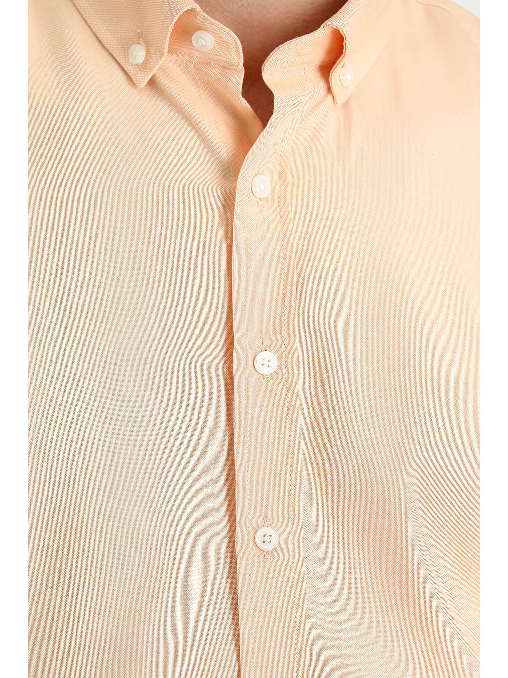 Turuncu Uzun Kol Regular Fit Oxford Pamuk %100 Pamuk Gömlek-4