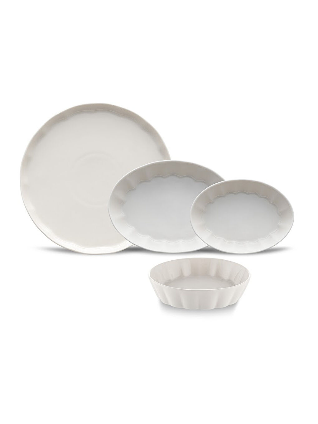 Cozy 14 Parça 6 Kişilik Porselen Kahvaltı Takımı Beyaz-9