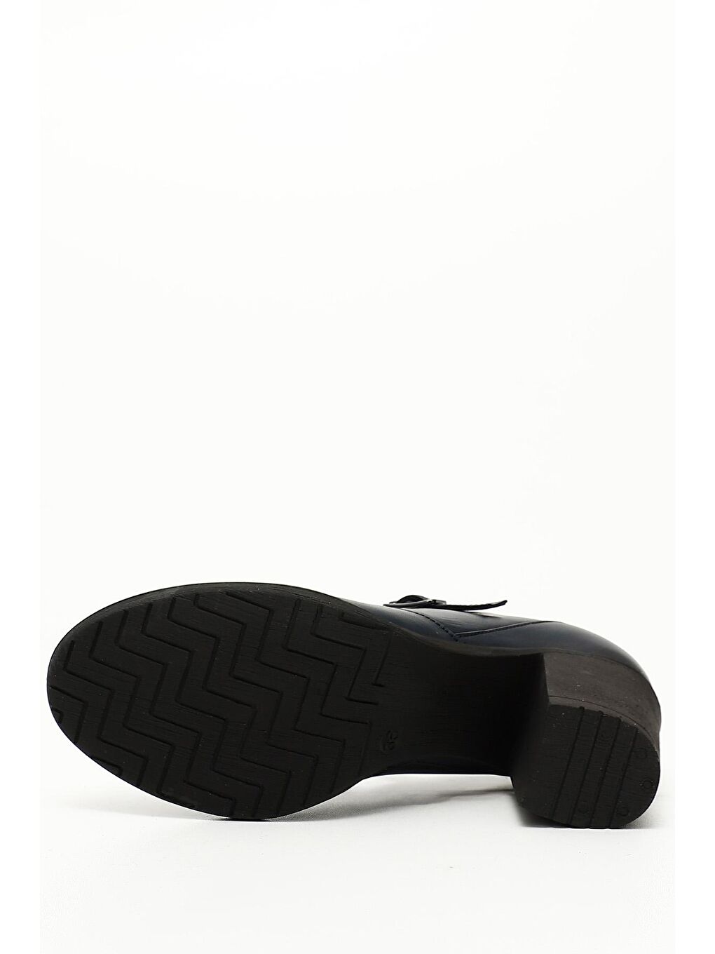 Lacivert LACİVERT  Hakiki Deri Yuvarlak Burun Orta Topuklu Kauçuk Taban Kadın Ayakkabı 24136-4