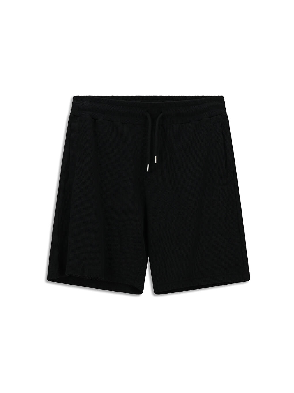 Siyah Pamuklu Spor Sweat Şort-6