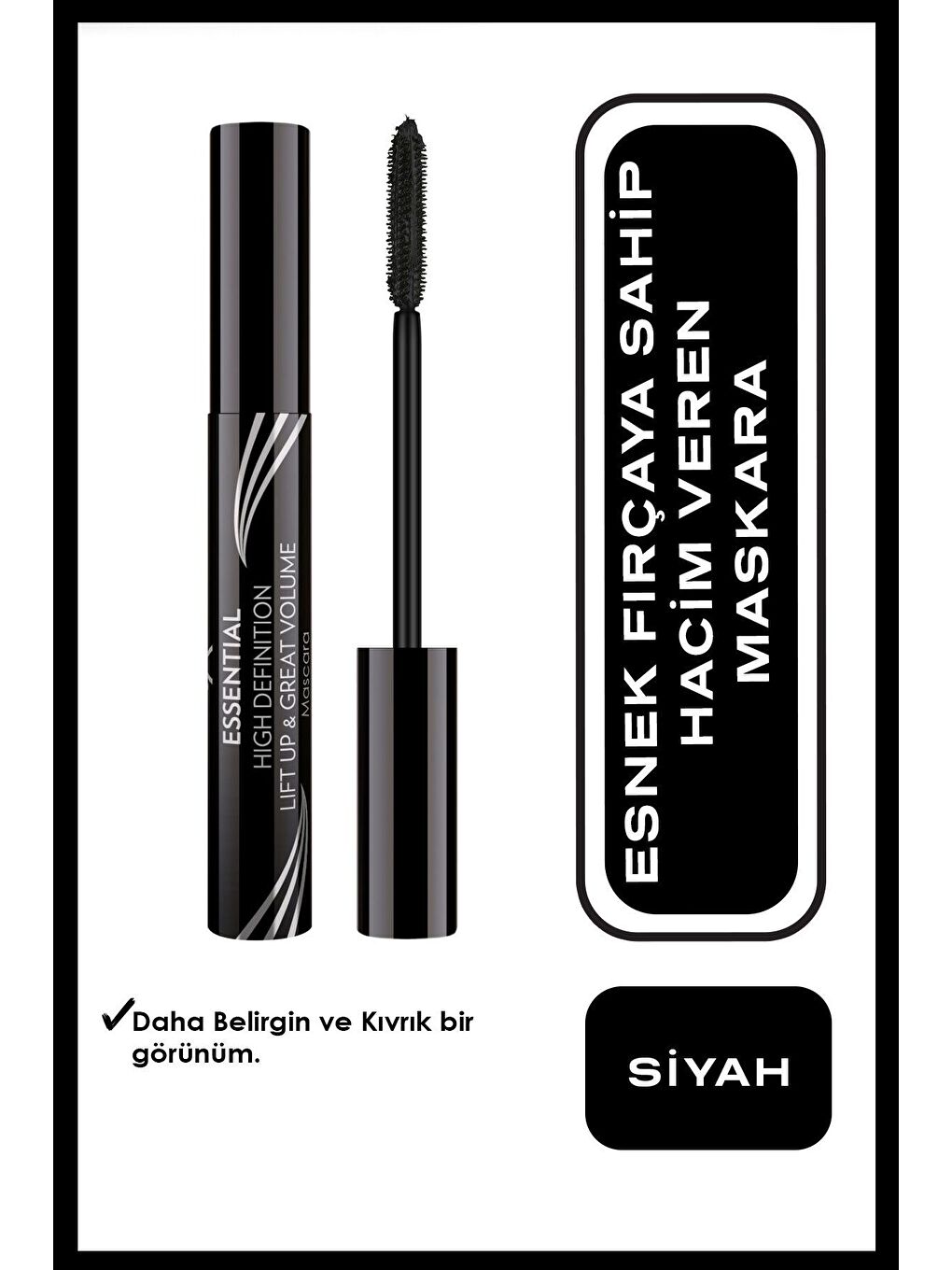 GOLDEN ROSE Essential High Definition & Lift Up&great Volume Mascara Black - Hacim Veren Maskara