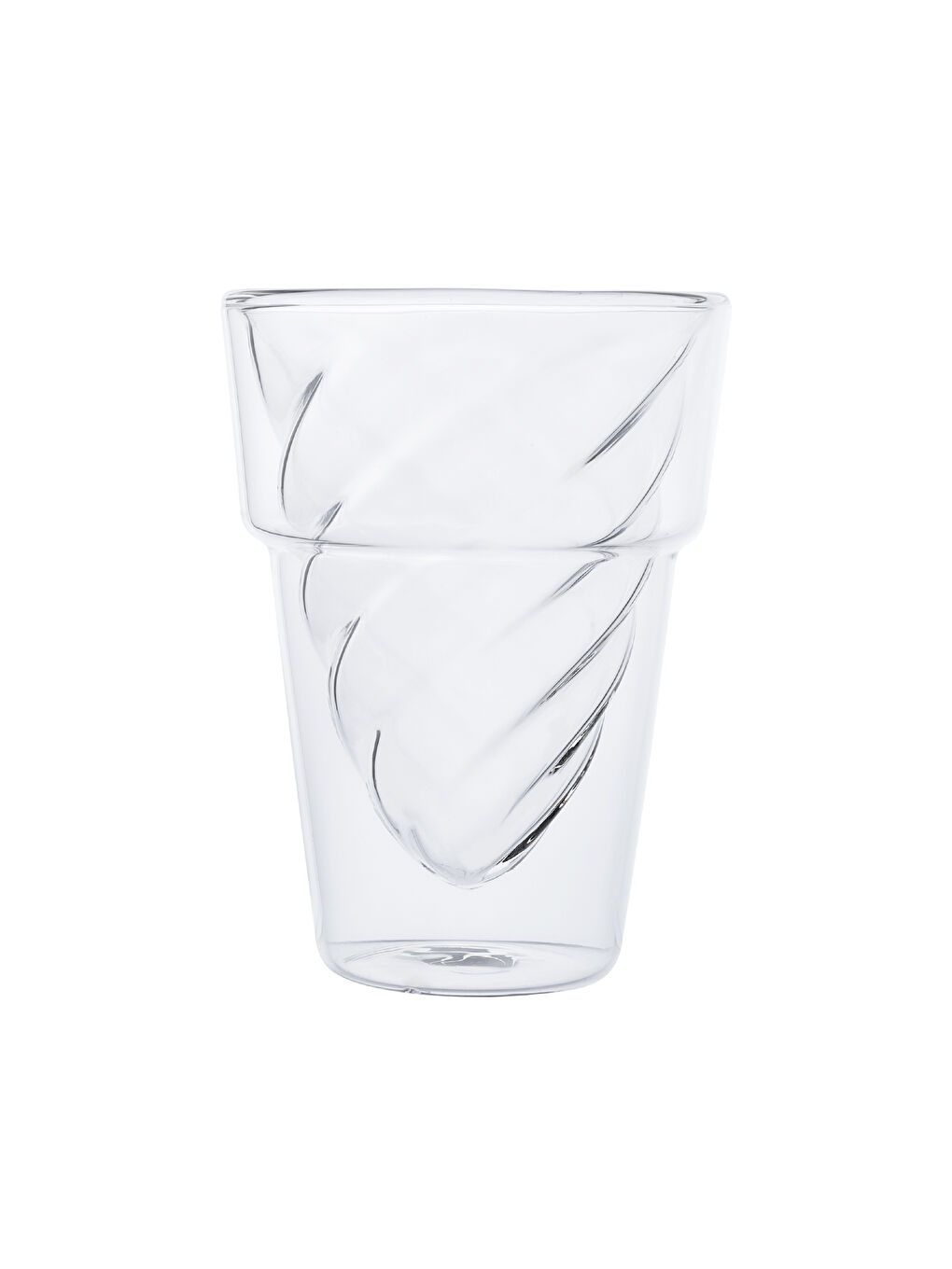 Renksiz Globe Çift Cidarlı Külah Form Cam Bardak-7