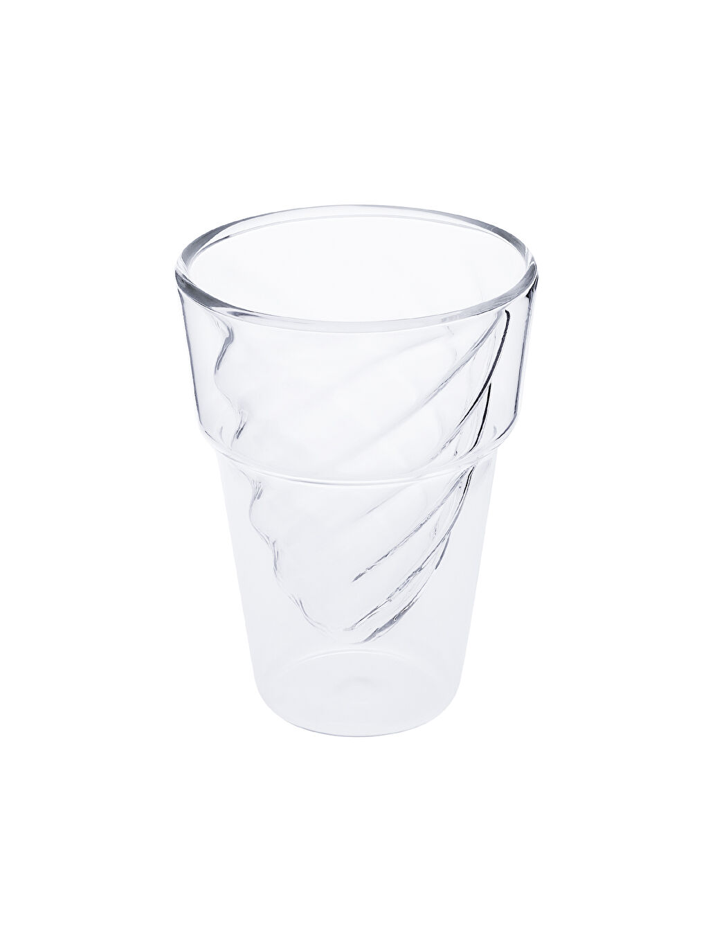 Renksiz Globe Çift Cidarlı Külah Form Cam Bardak-9