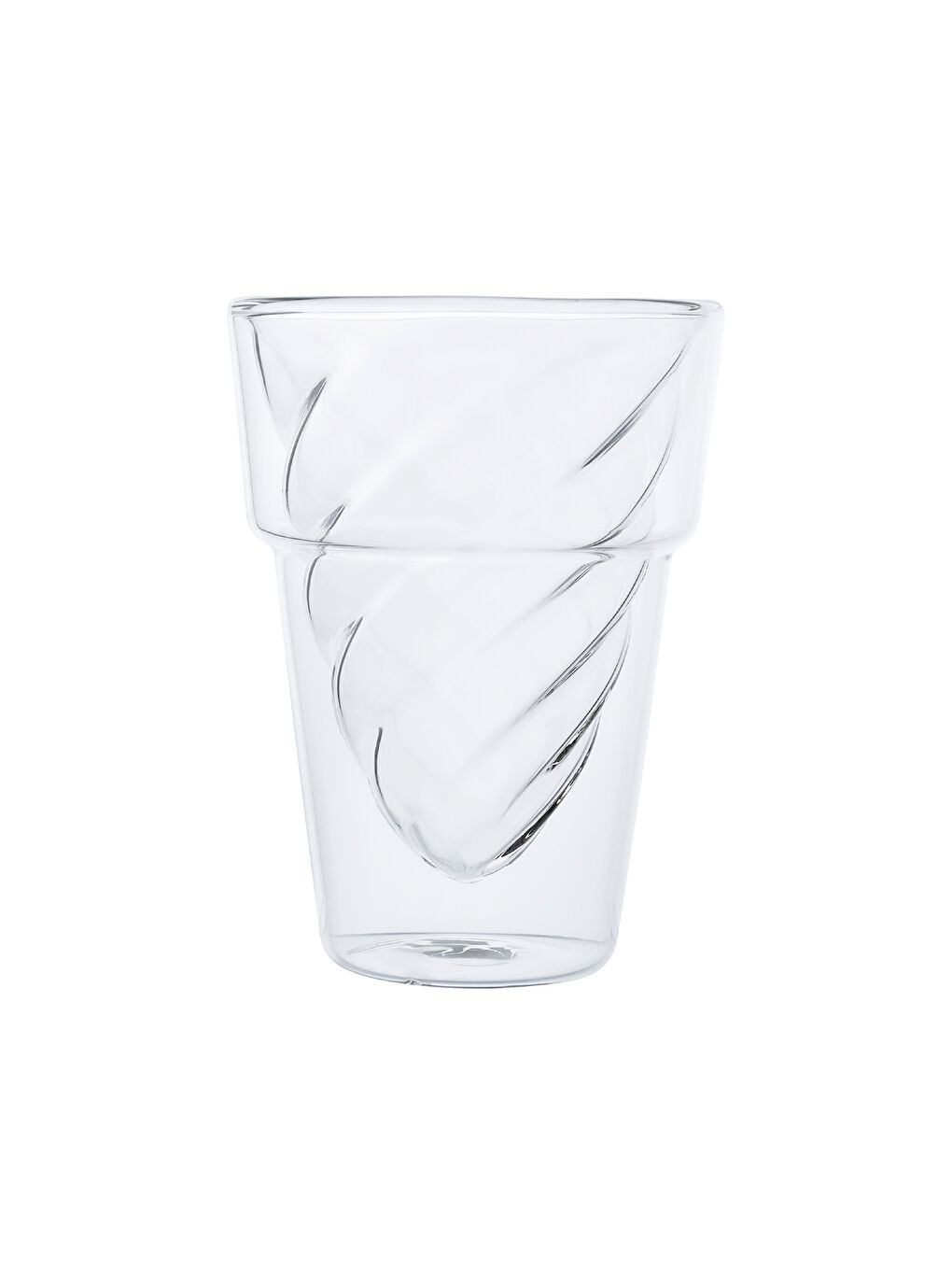 Renksiz Globe Çift Cidarlı Külah Form Cam Bardak-10