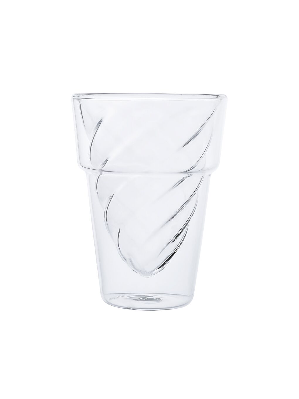 Renksiz Globe Çift Cidarlı Külah Form Cam Bardak-5