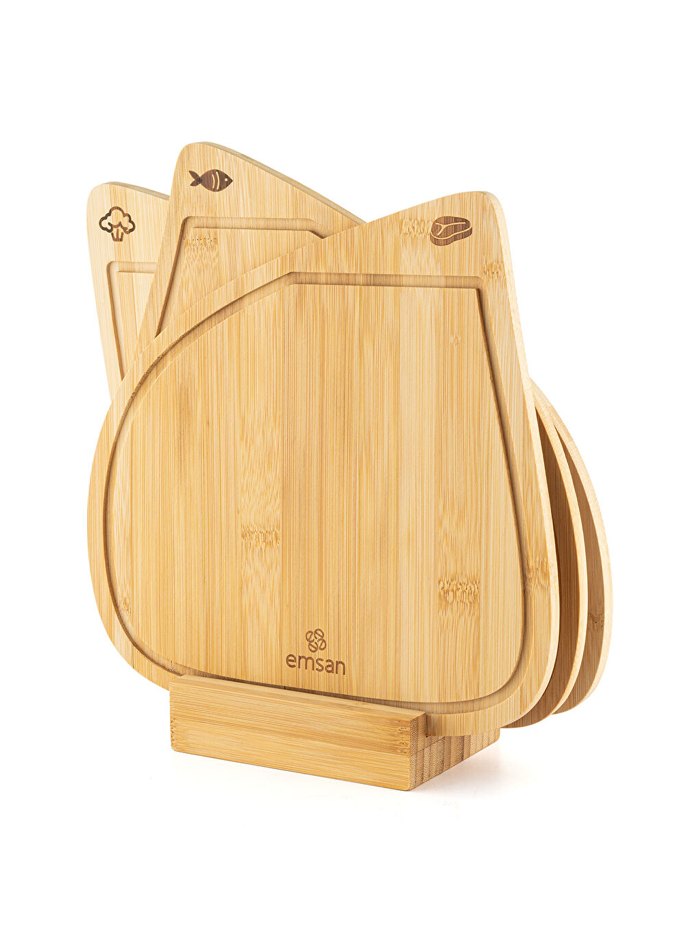 Kahverengi Bambu Threeline 3'lü Kesme Tahtası-10