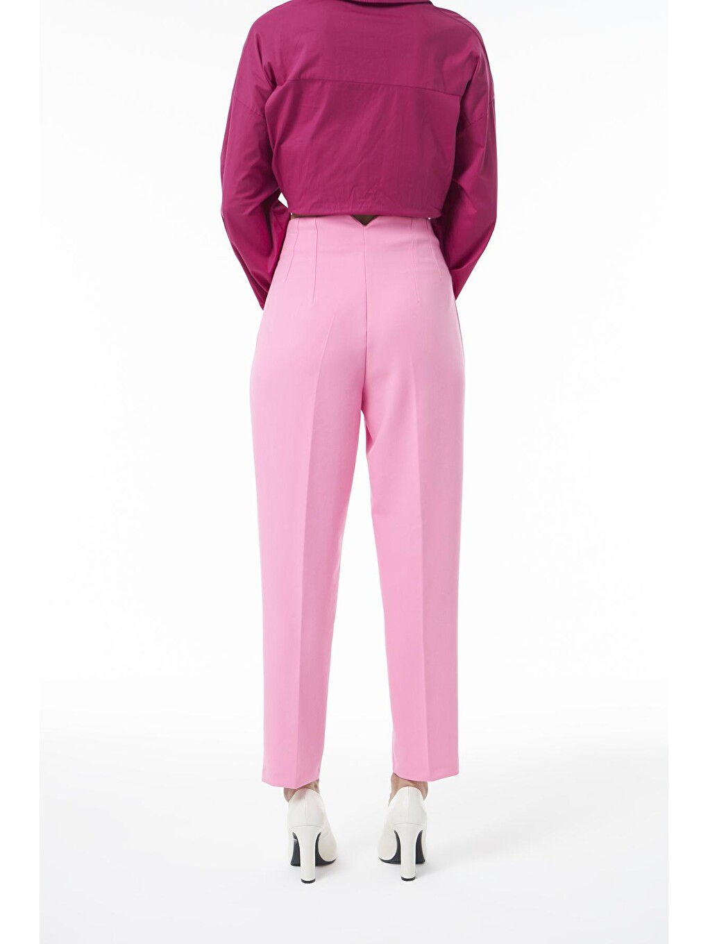 Pens Detaylı Pantolon Şeker Pembe-4