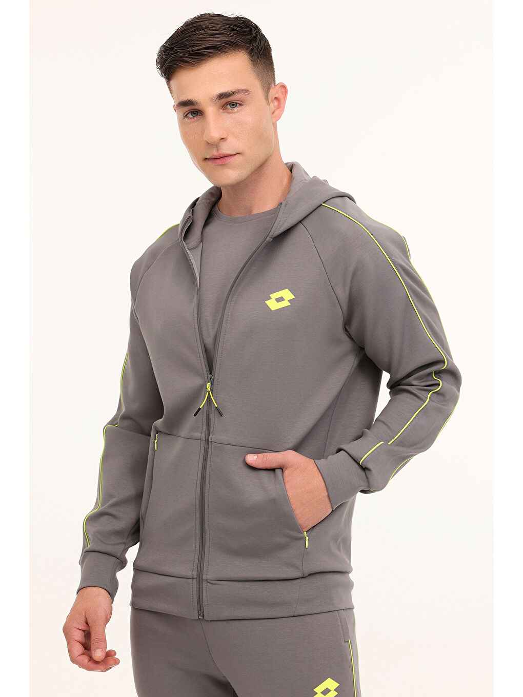 Gri M-YINKAS FZ HOODIE 4PR Antrasit Erkek Eşofman Üstü-1