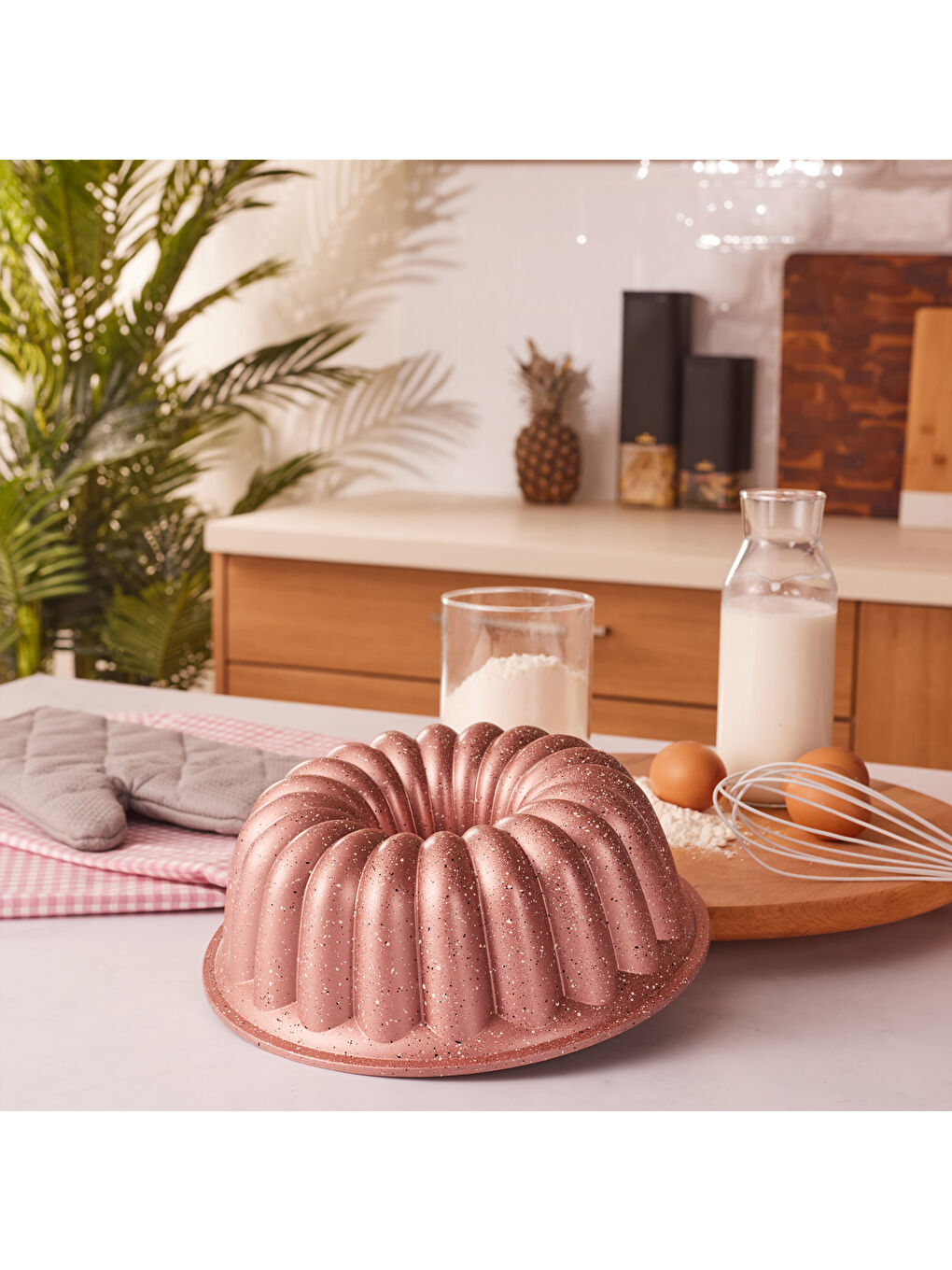 Pembe Arya Döküm Kek Kalıbı Golden Pink 24 cm-7