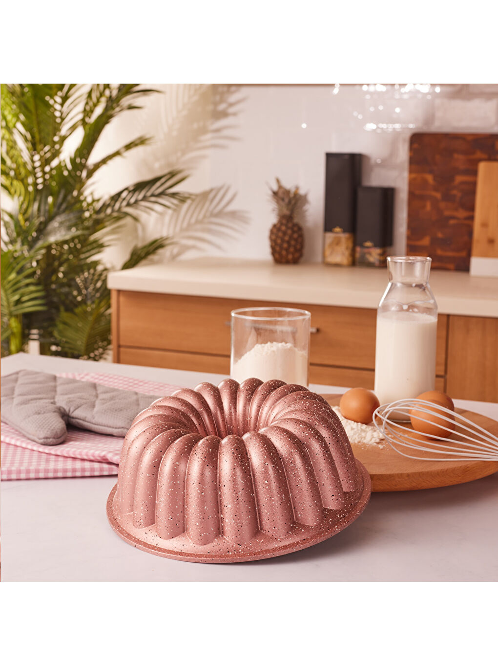 Pembe Arya Döküm Kek Kalıbı Golden Pink 24 cm-8