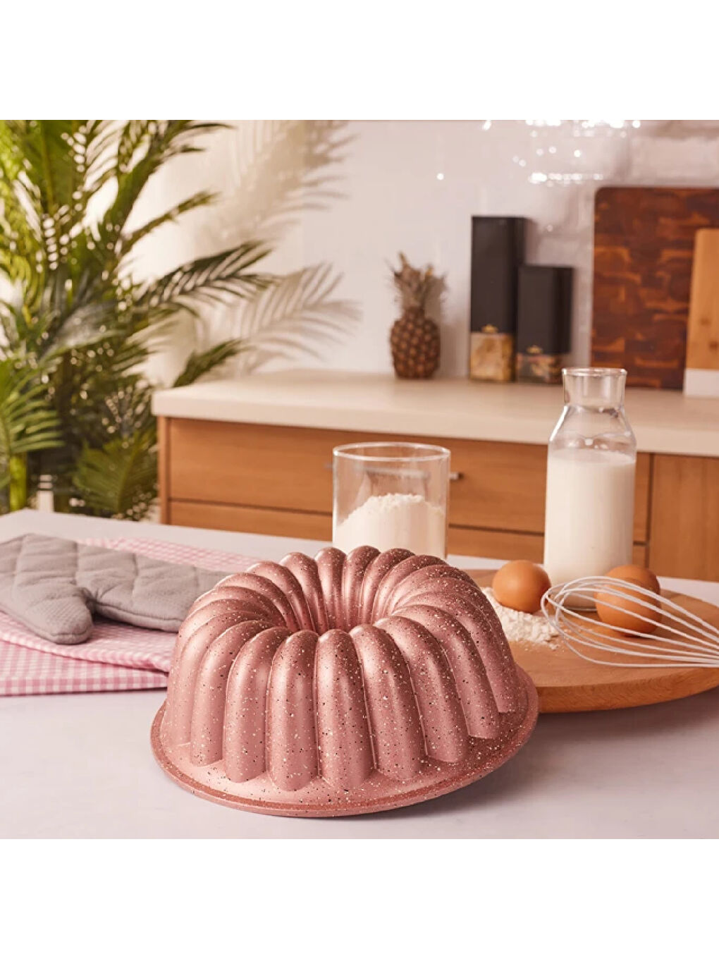 Pembe Arya Döküm Kek Kalıbı Golden Pink 24 cm-9