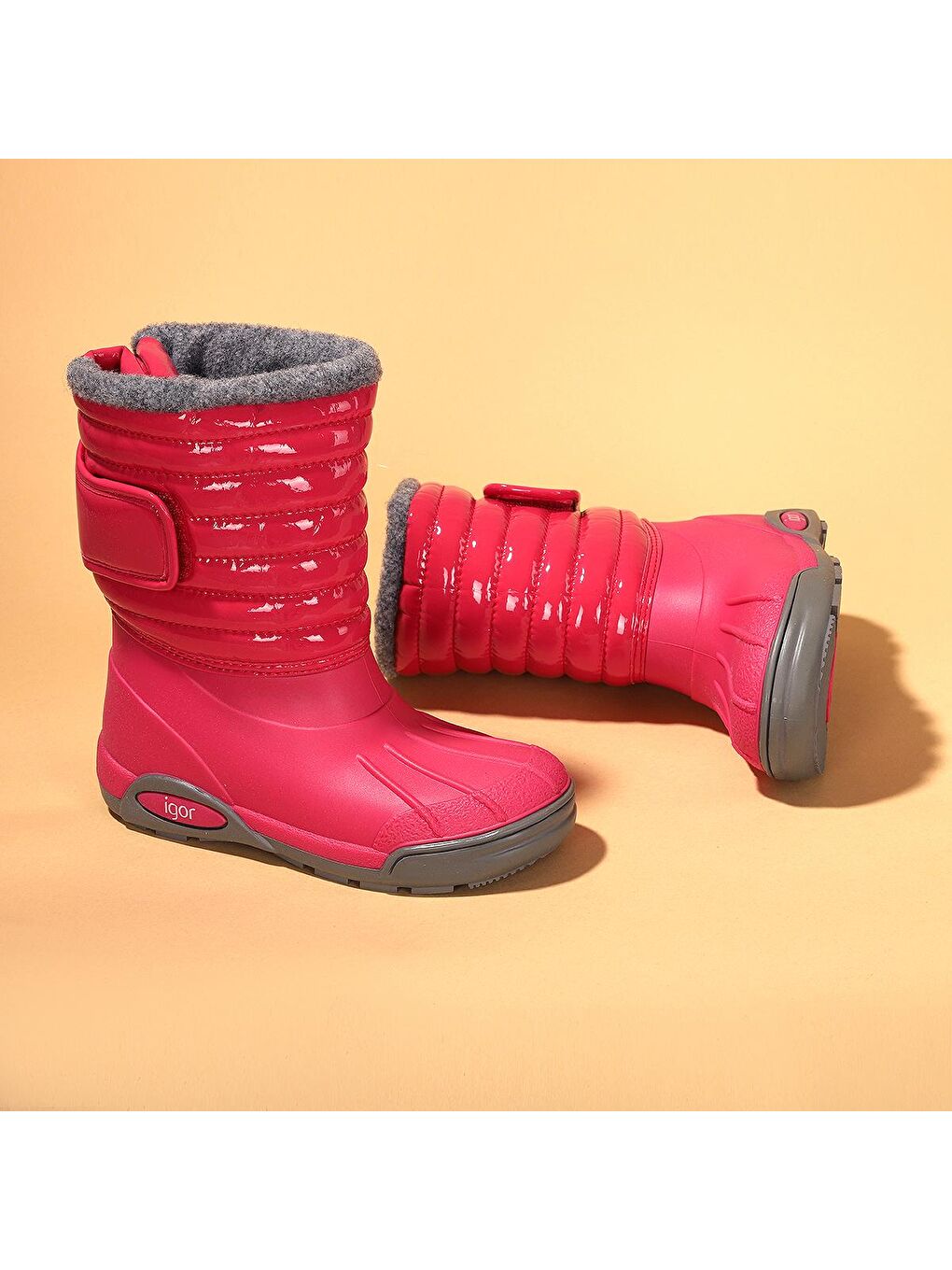Fuşya Topo Skı Charol Kız Çocuk Su Geçirmez Kar Botu W10168