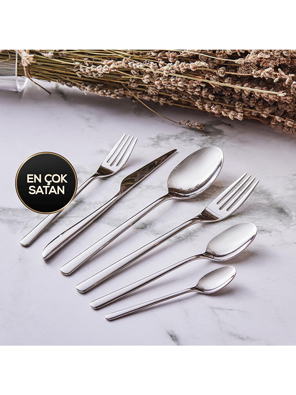 Gri Elegance Bello 84 Parça 12 Kişilik Çatal Kaşık Bıçak Seti Lüks Kutulu-7