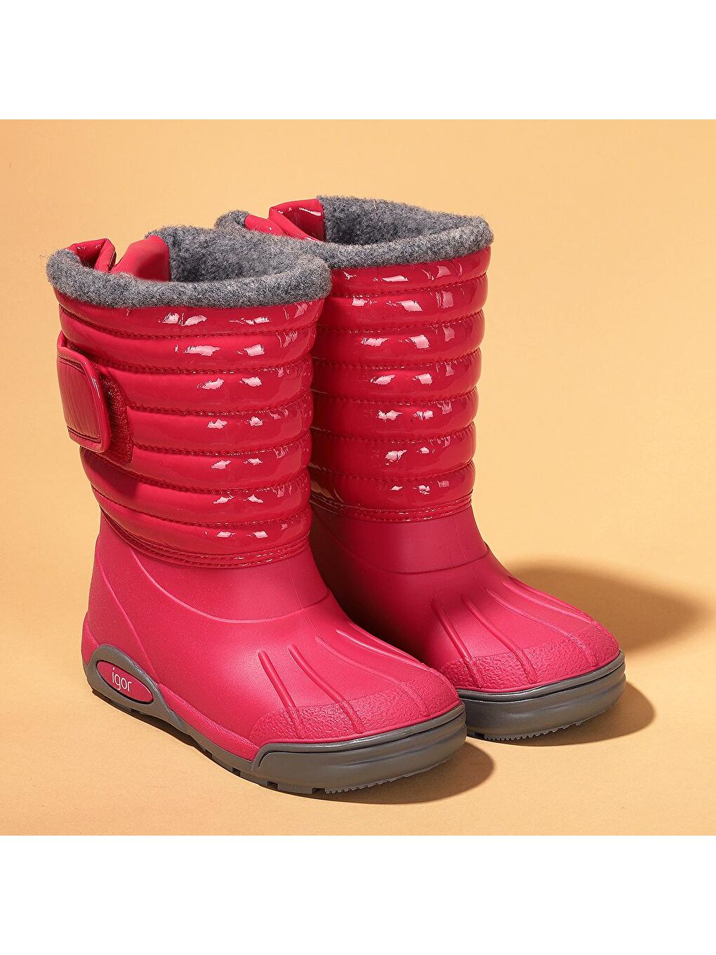 Fuşya Topo Skı Charol Kız Çocuk Su Geçirmez Kar Botu W10168-2
