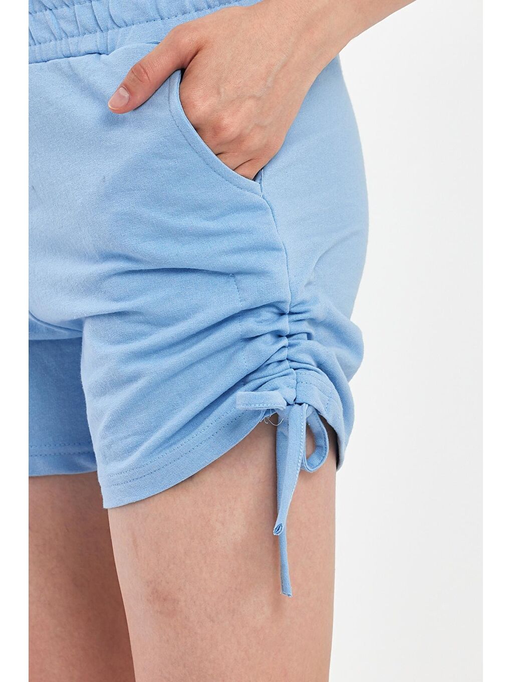 Mavi Kadın Yan Büzgülü Şort 1991-2