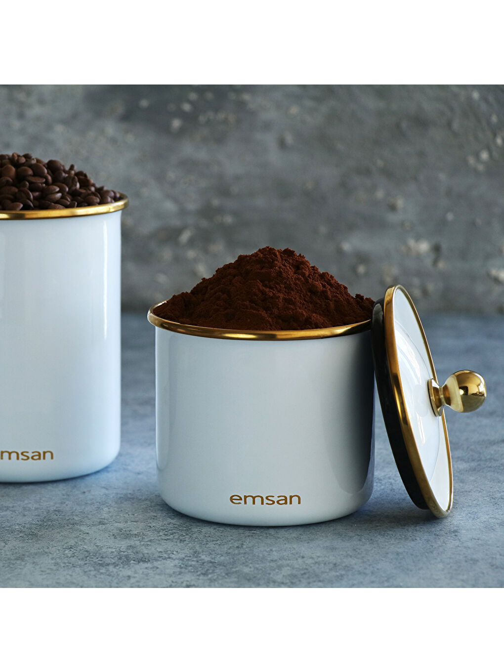 Troy Emaye Küçük Kavanoz Beyaz-5