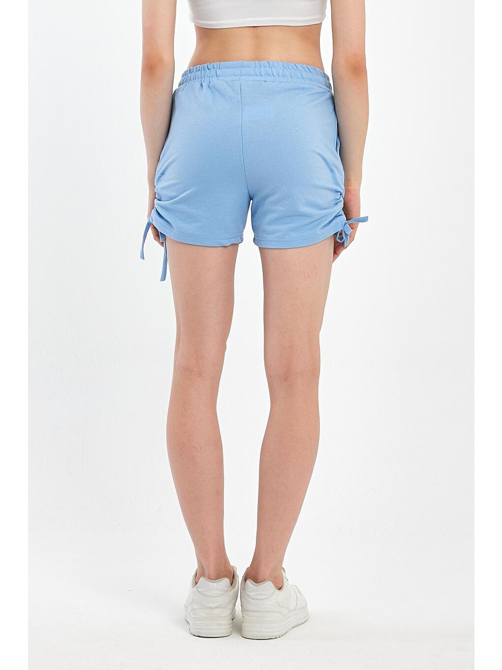 Mavi Kadın Yan Büzgülü Şort 1991-3