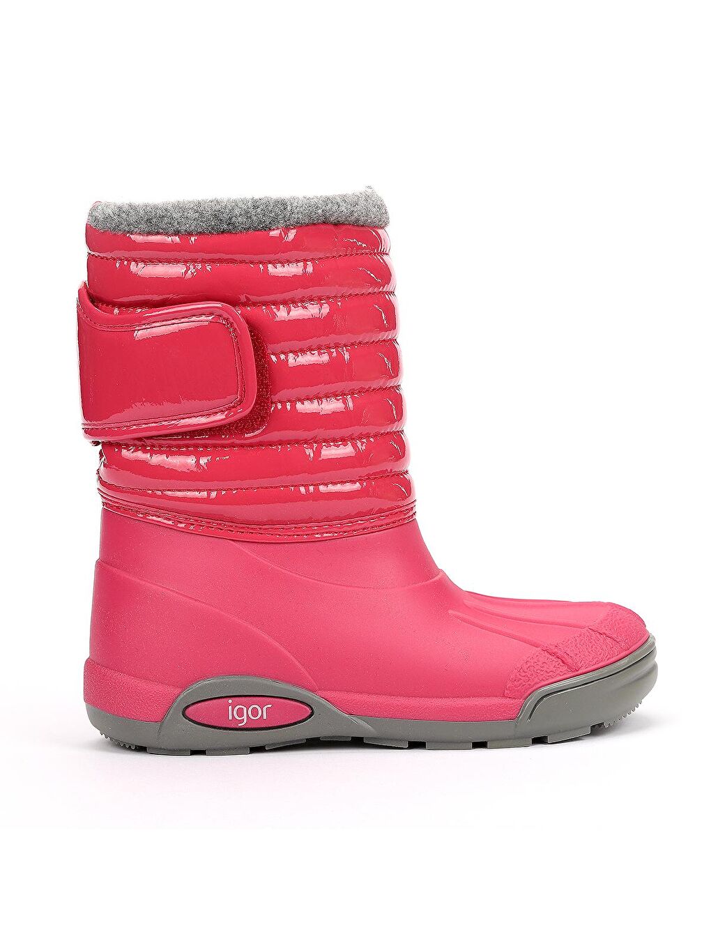 Fuşya Topo Skı Charol Kız Çocuk Su Geçirmez Kar Botu W10168-3