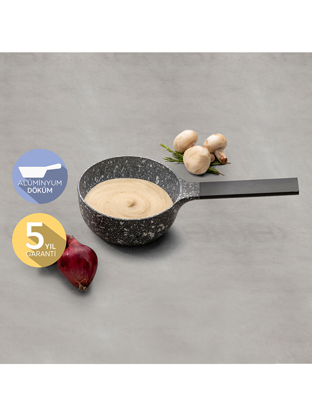 Gri Perge Döküm Sosluk 16 cm (Kapaksız)-7