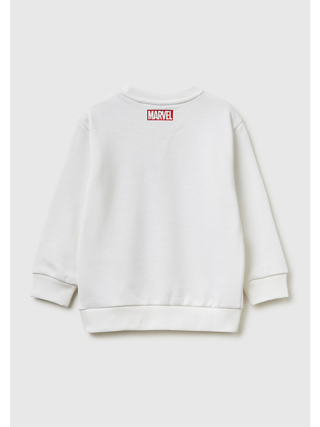 Erkek Çocuk Beyaz Spiderman Baskılı Bisiklet Yaka Sweatshirt-1