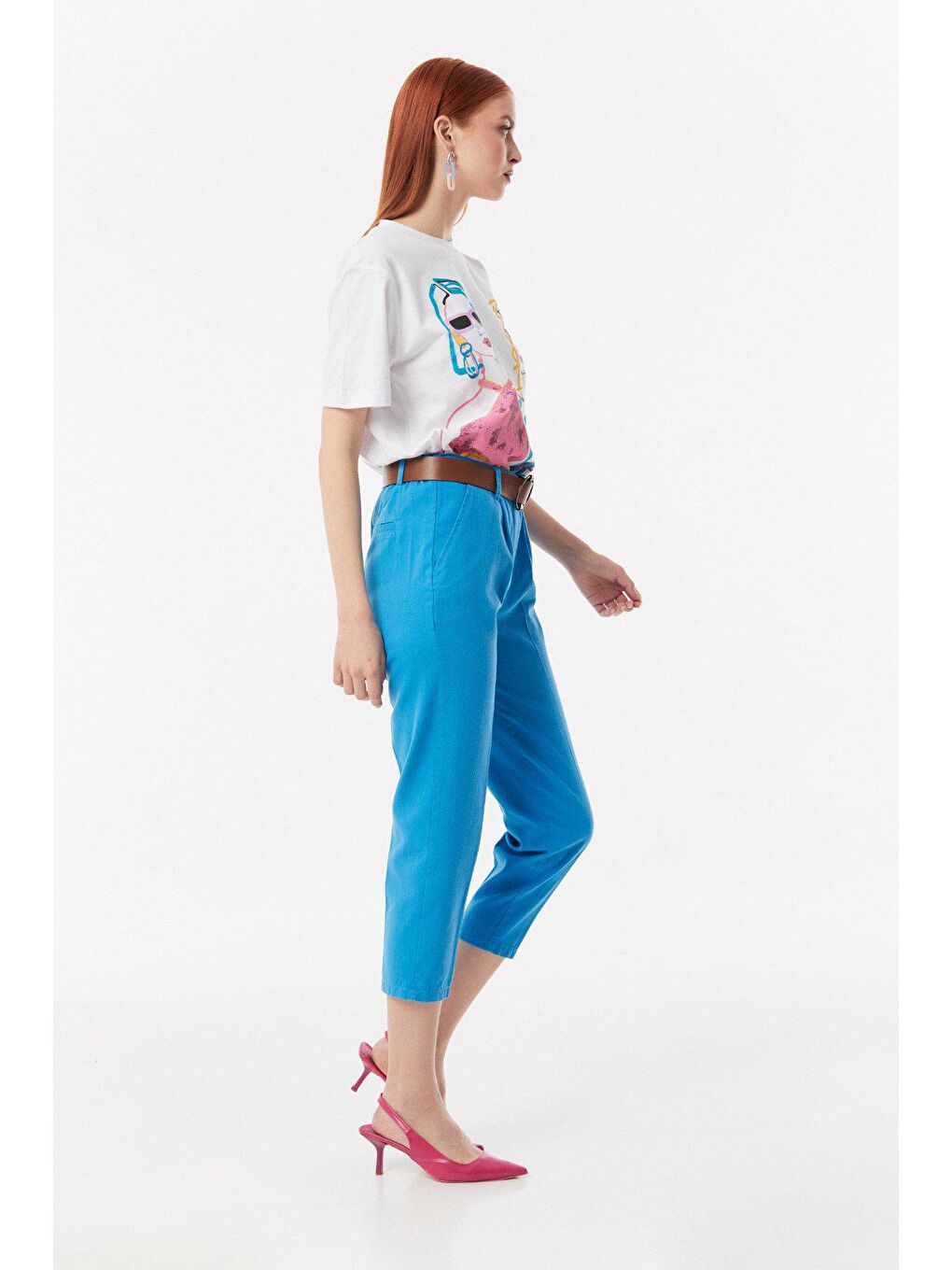 Mavi Kemerli Carrot Fit Gabardin  Pantolon-2