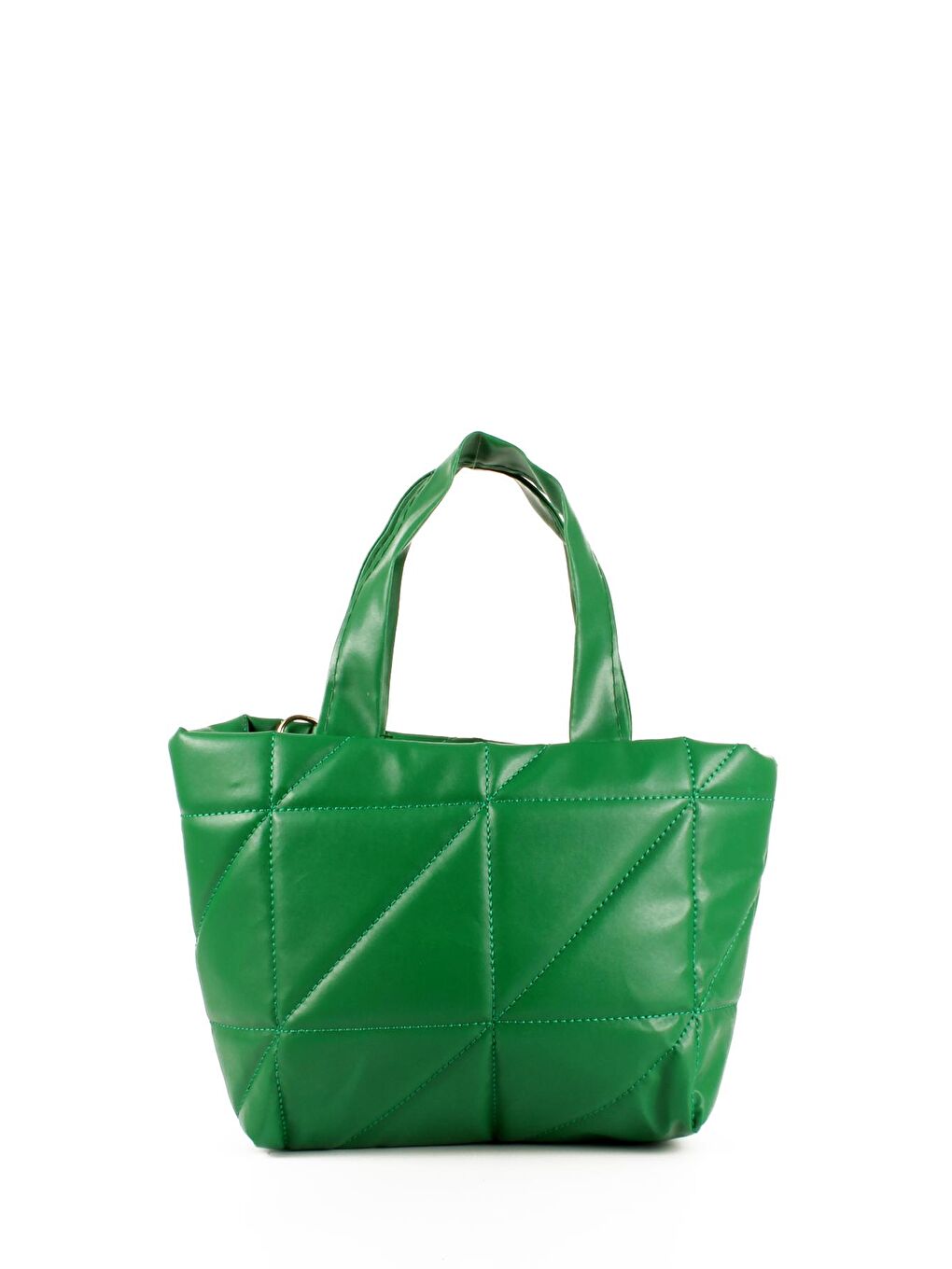 Yeşil Kadın Yumuşak Doku Şişme Kapitoneli El ve Omuz Çantası (20691)