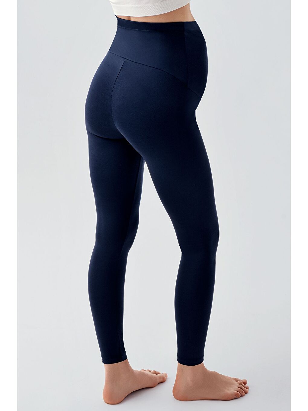 Lacivert Termal Şardonlu Sıcak Tutan Esnek Beli Ayarlanabilir Kışlık Hamile Tayt T10-2