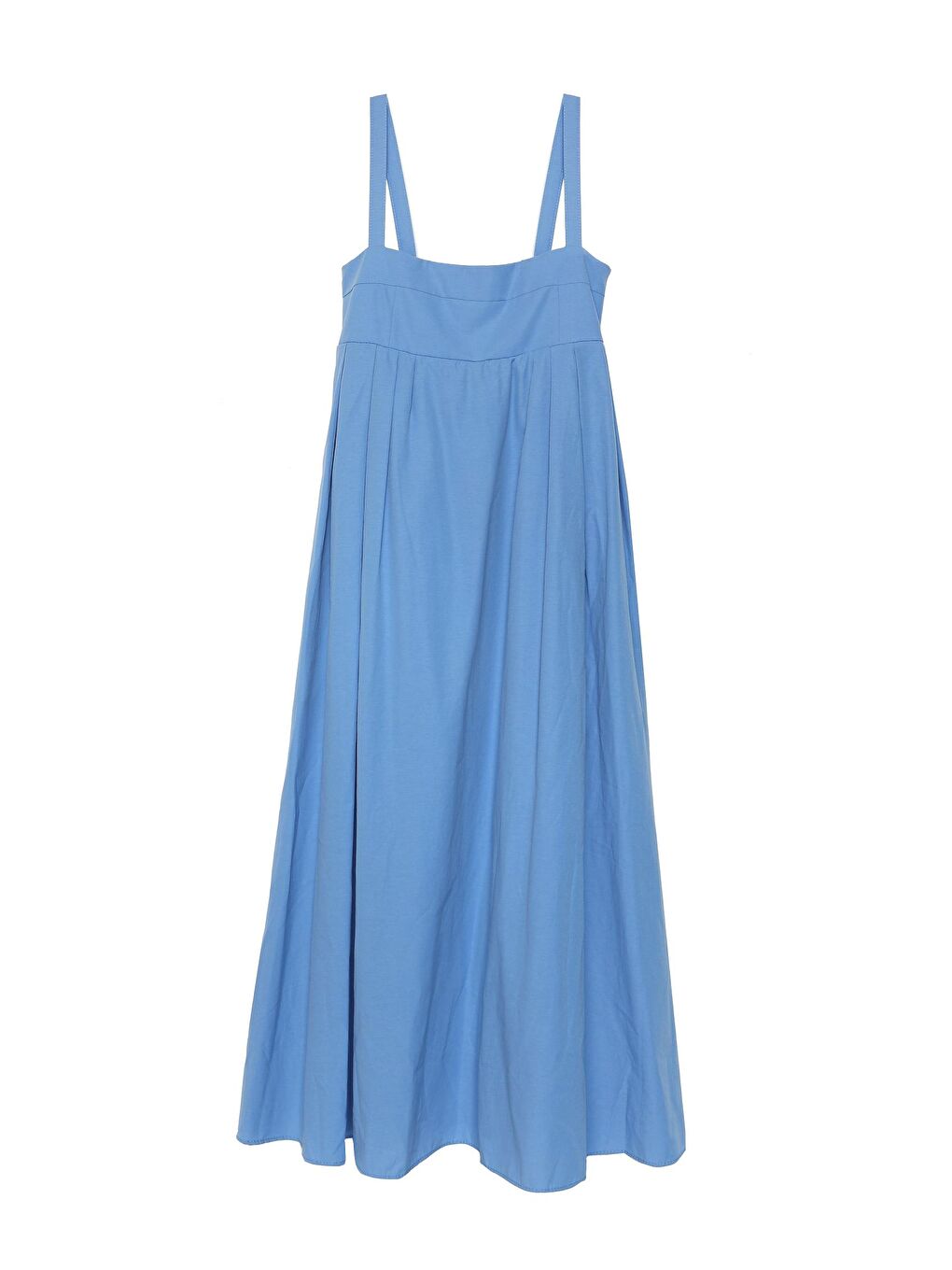 Askılı Uzun Elbise Mavi-1