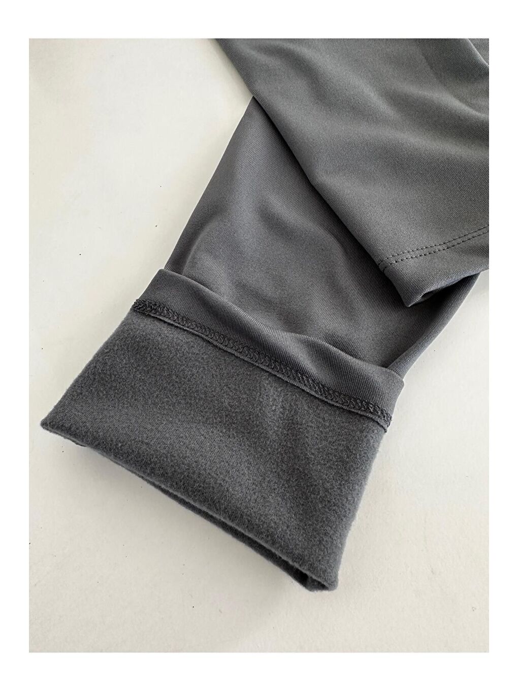 Antrasit Termal Şardonlu Sıcak Tutan Esnek Beli Ayarlanabilir Kışlık Hamile Tayt T10-3