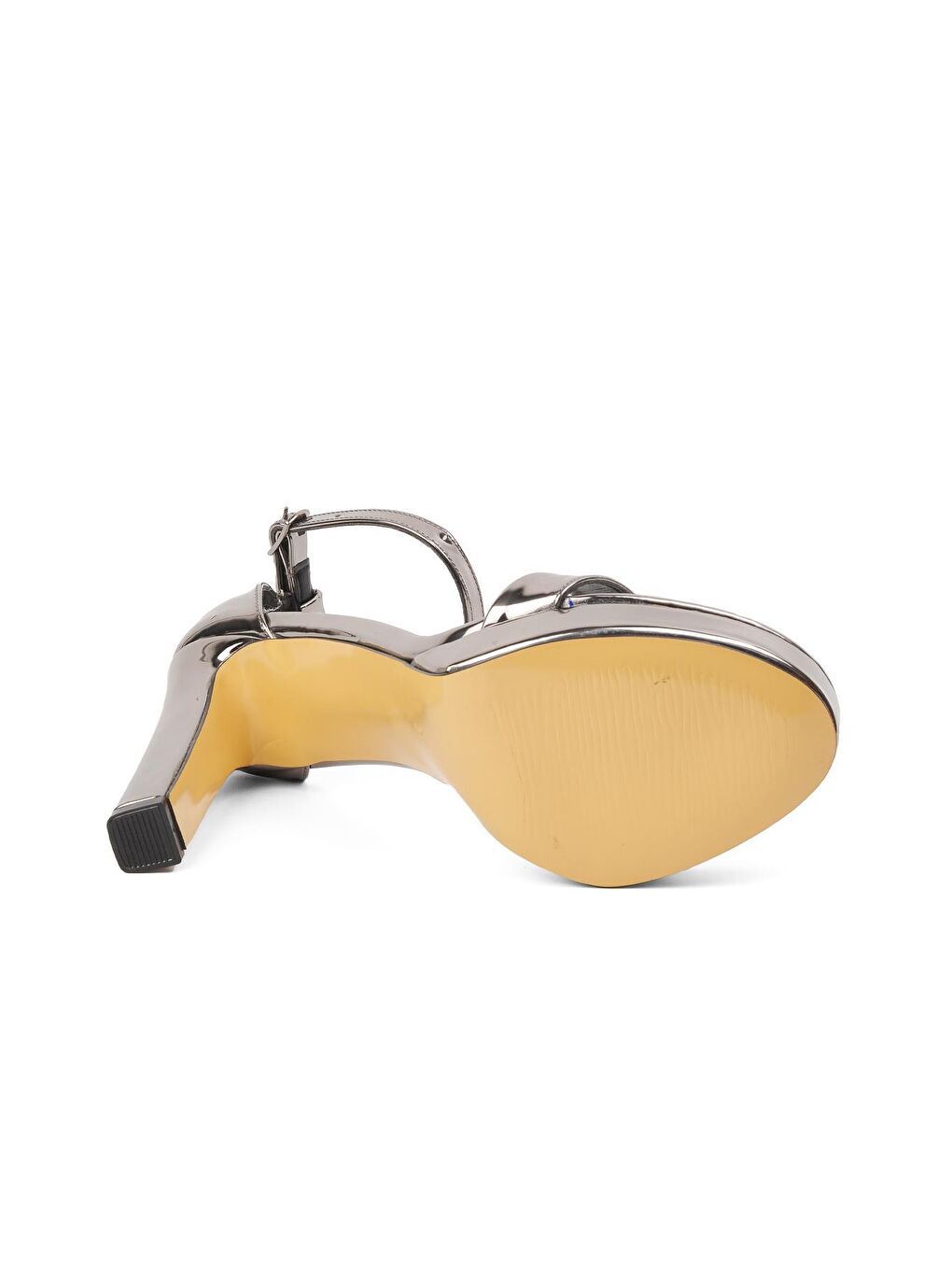 Gri 203 Platin Ayna Kadın Topuklu Ayakkabı-4