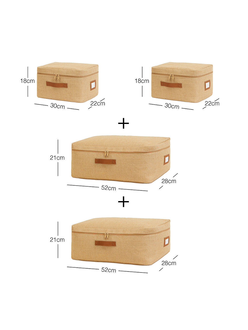 Bej 4'lü Jüt Hurç Set-7