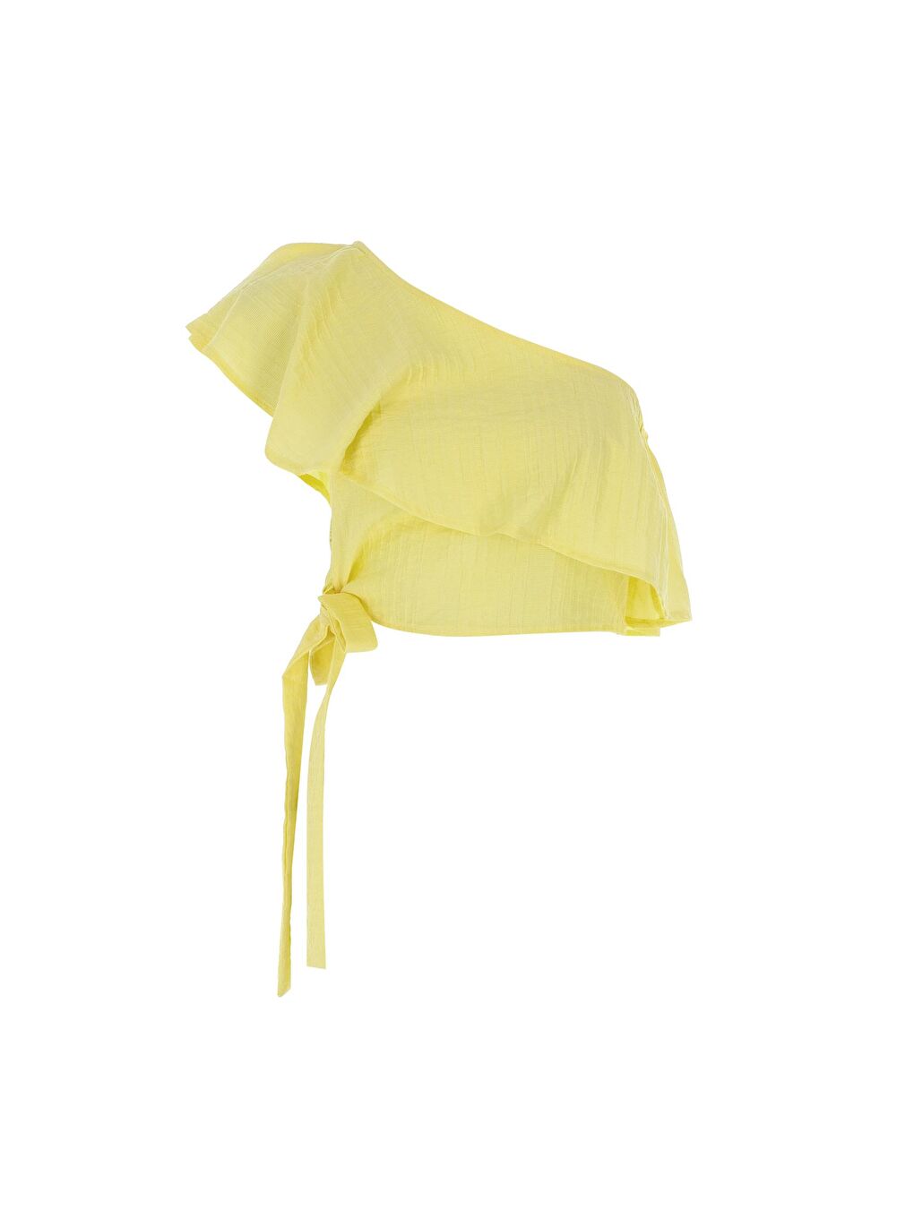 Tek Omuz Bağlamalı Bluz Sarı-1