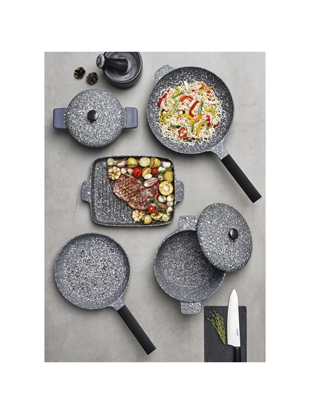 Gri Perge Döküm Derin Tencere 20 cm-6