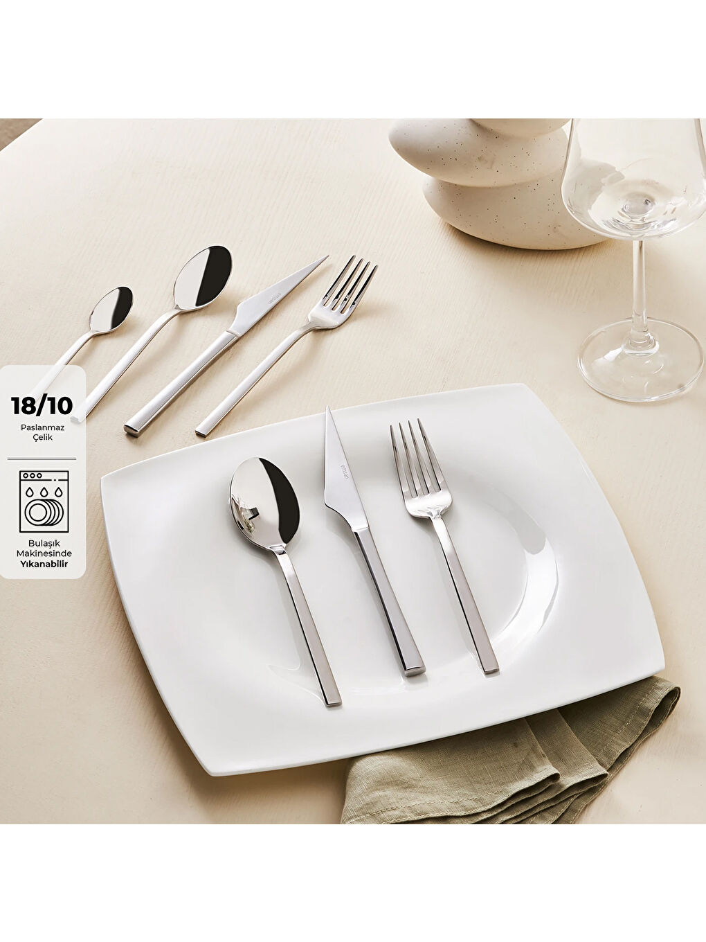 Gri Sedir Elegance 84 Parça 12 Kişilik Çatal Kaşık Bıçak Takımı-8