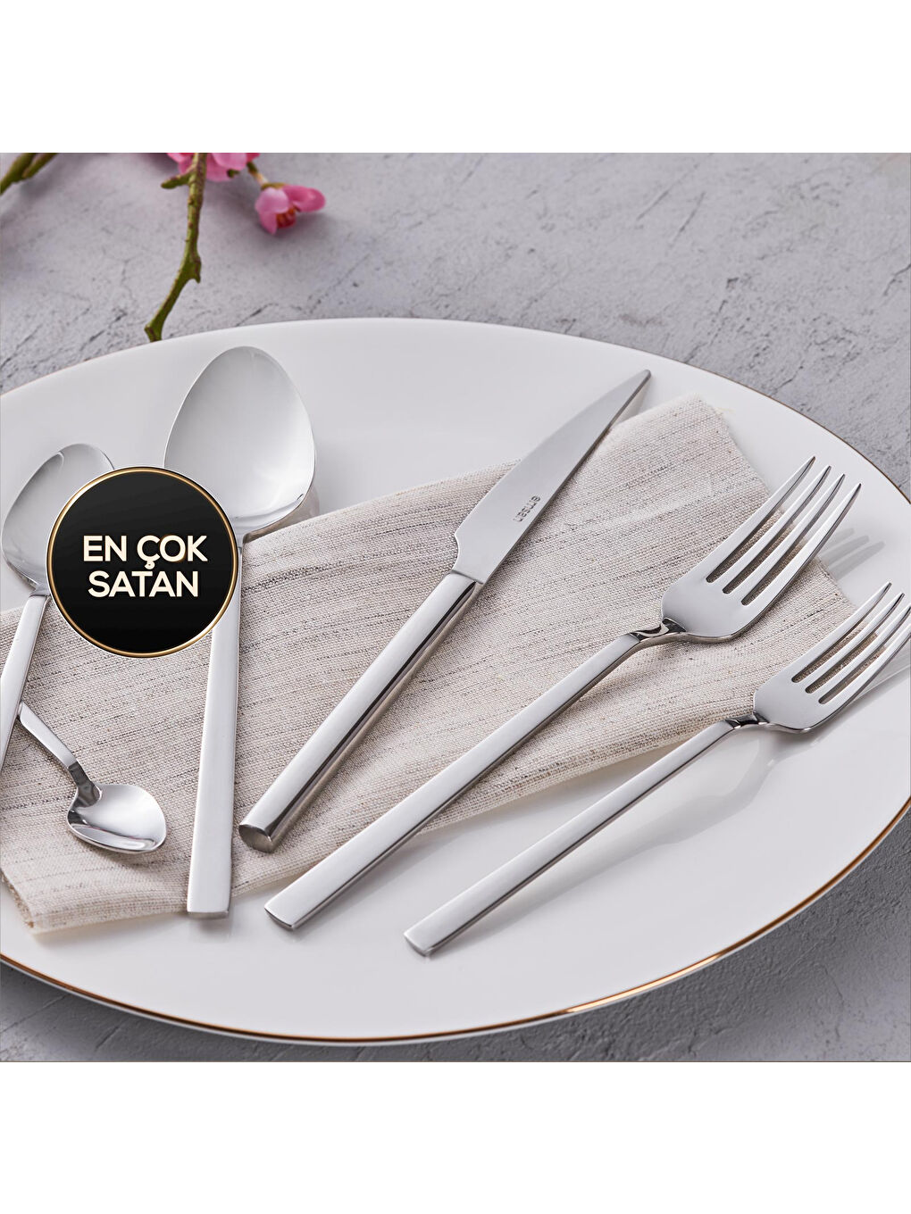 Gri Sedir Elegance 84 Parça 12 Kişilik Çatal Kaşık Bıçak Takımı-9