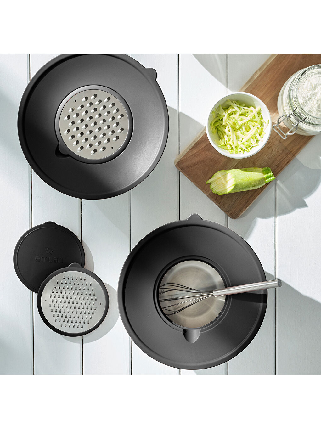 Demre 3 in 1 Siyah Çok Amaçlı Karıştırma ve Saklama Kabı-10