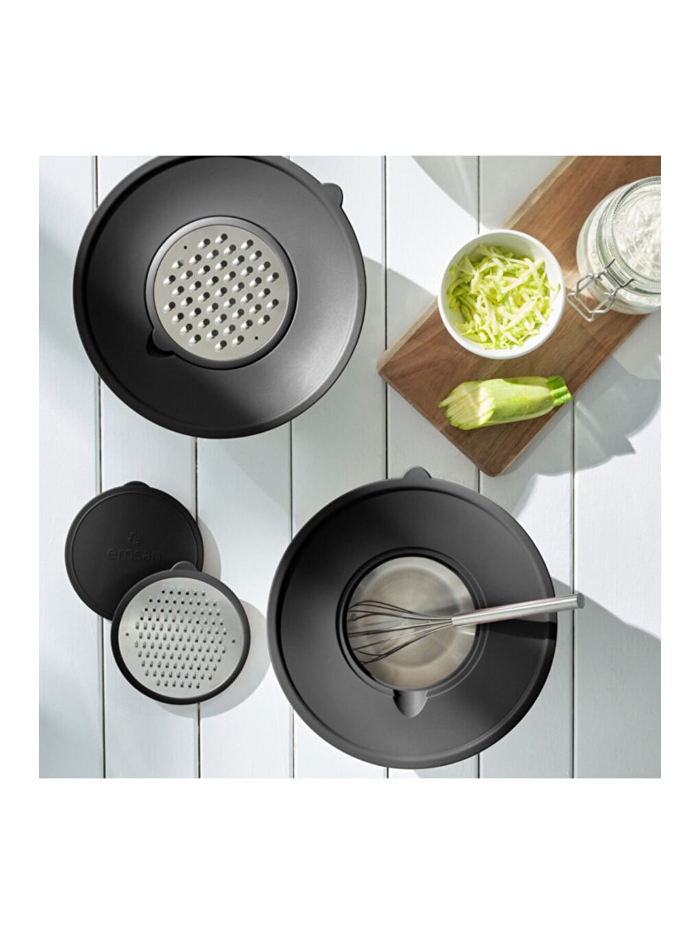 Demre 3 in 1 Siyah Çok Amaçlı Karıştırma ve Saklama Kabı-3