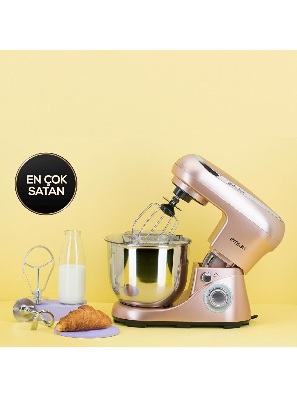 Bella Gusto Golden Pink Hamur Yoğurma Makinesi 1300W 5L-6