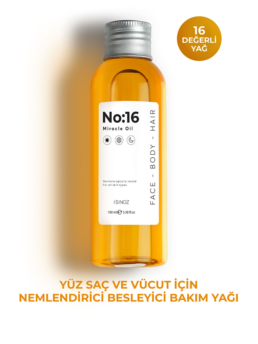 No:16 Nemlendirici Besleyici Yenileyici Işıltı Verici Mucizevi Onarıcı Bakım Yağı 100 ML
