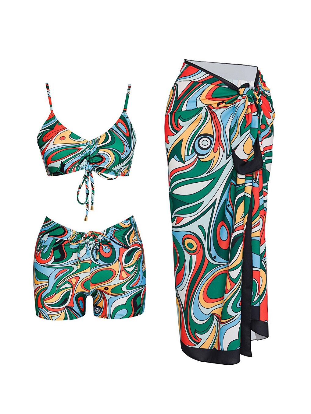 Yeşil Toparlayıcı Şortlu Takım