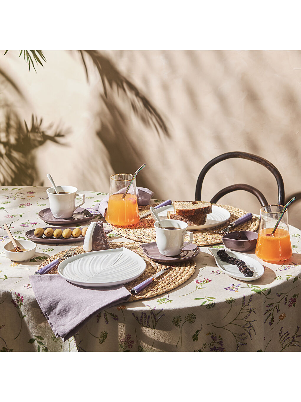 Beyaz Leaf 32 Parça 6 Kişilik Kahvaltı/Servis Takımı-6