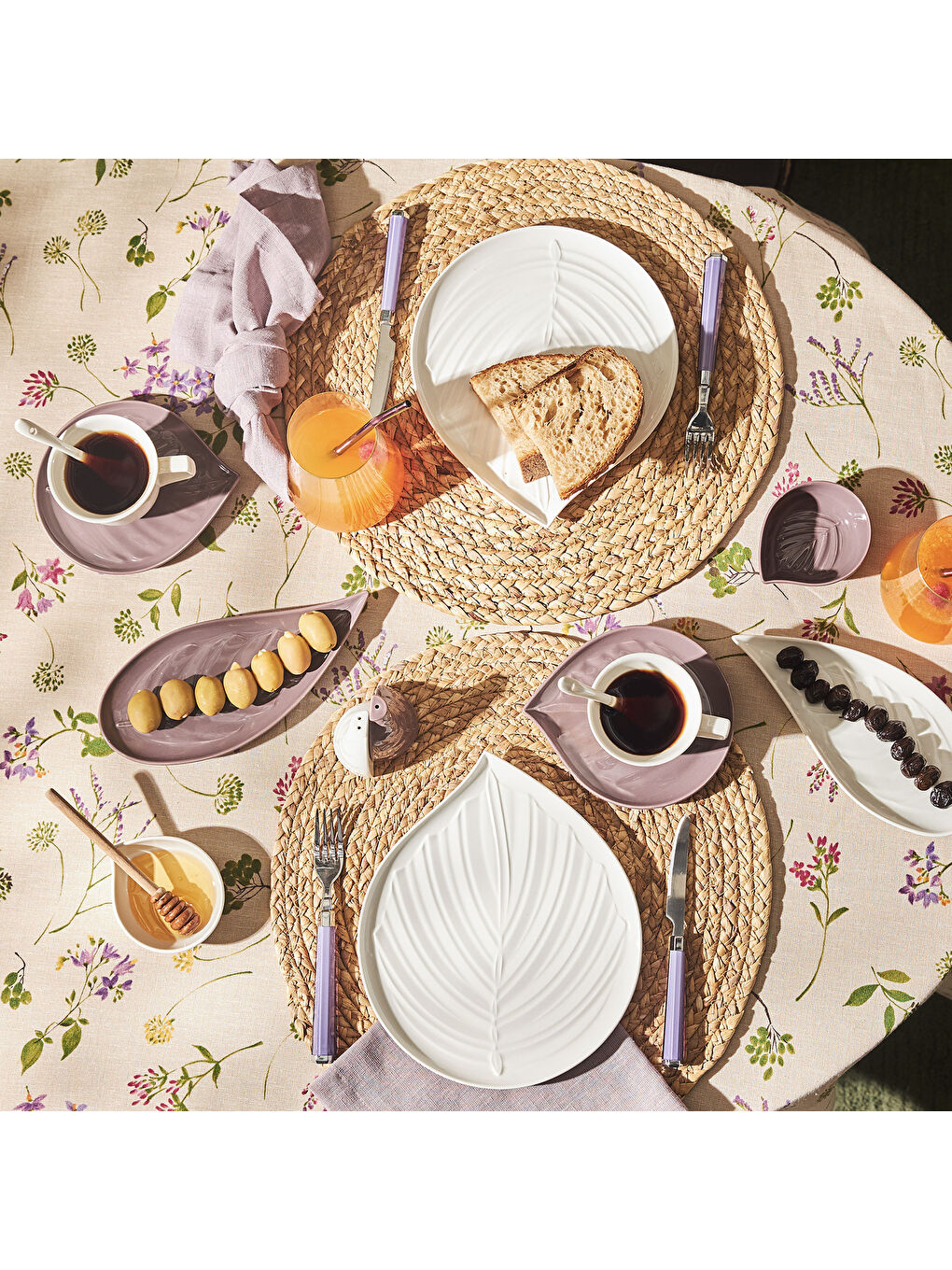 Beyaz Leaf 32 Parça 6 Kişilik Kahvaltı/Servis Takımı-7