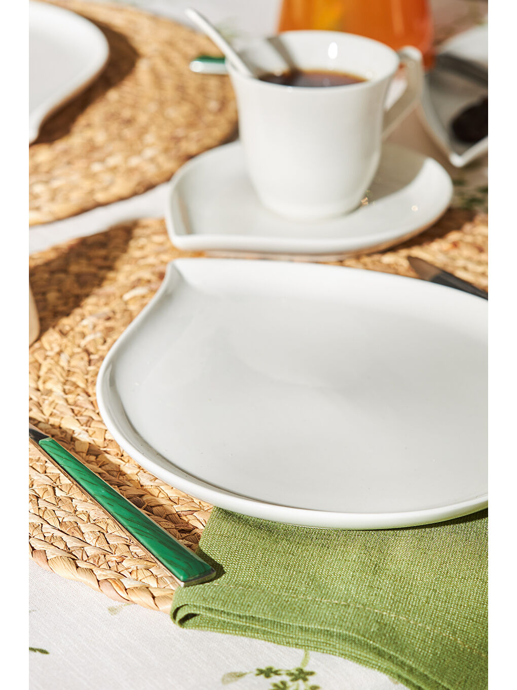 Beyaz Leaf 32 Parça 6 Kişilik Kahvaltı/Servis Takımı-10